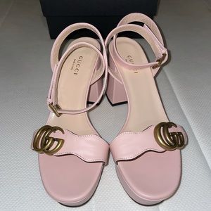 Gucci Marmont leather platform heels